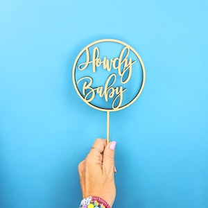 Decorazione per torta "Cowboy Baby Shower" con scritta "Cowboy Baby Shower", decorazioni per torte Western Baby Shower, tema Rodeo, Babyshower, granella di zucchero