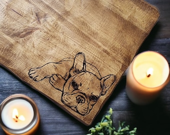 Engraved Frenchie Christmas Gift Charcuterie Board Custom French Bulldog Serving Tray French Bull Dog Owner Dog Lover Gift Idea Puppy
