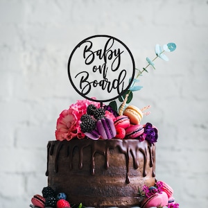 Baby on Board Cake Topper Cake Decorations for Baby Shower Pregnancy Announcement Pregnancy Reveal Rainbow Baby