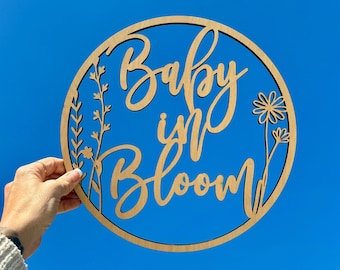 Bloemenbord baby in bloei Baby in bloei bloemen bord babyshower babyshower decoraties Kleine wilde bloem babyshower