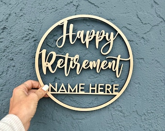 Personalized Retirement Sign with Name Coworker Leaving Party Happy Retirement Party Decorations Custom Work Decor Going Away Office