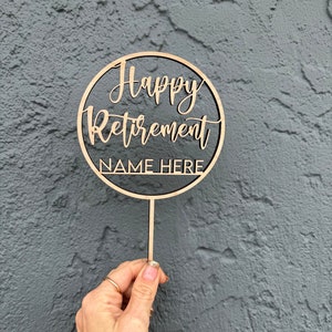 Personalized Retirement Cake Topper, Coworker Leaving Party, Happy Retirement Party Decorations, Custom Cake Decor, Going Away Party Cake