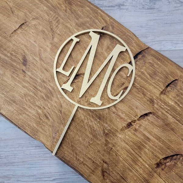 Custom Monogram Cake Topper, Initials cake topper, Letter wedding cake toppers, Wooden Cake Topper, Birthday Decorations