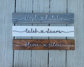 Personalized Couples Name Sign, Engagement Gift, Wedding Gift for New Couple, Name Sign Laser Cut