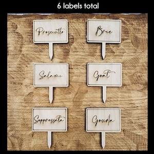 Set of 6 Meat and Cheese Labels Charcuterie Board Cheese Tags Entertainment Board Stakes