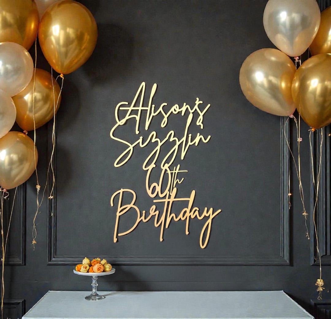 Personalized 60th Birthday Sign: Custom Sixty Decor | Milestone Party ...