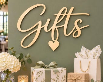 Gifts Sign: Wedding Gift Table Decor | Bridal Shower Card and Gift Table Sign