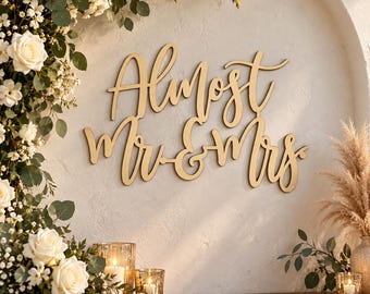 Almost Mr and Mrs Sign: Engagement Party Decor | Bridal Shower Wedding Backdrop