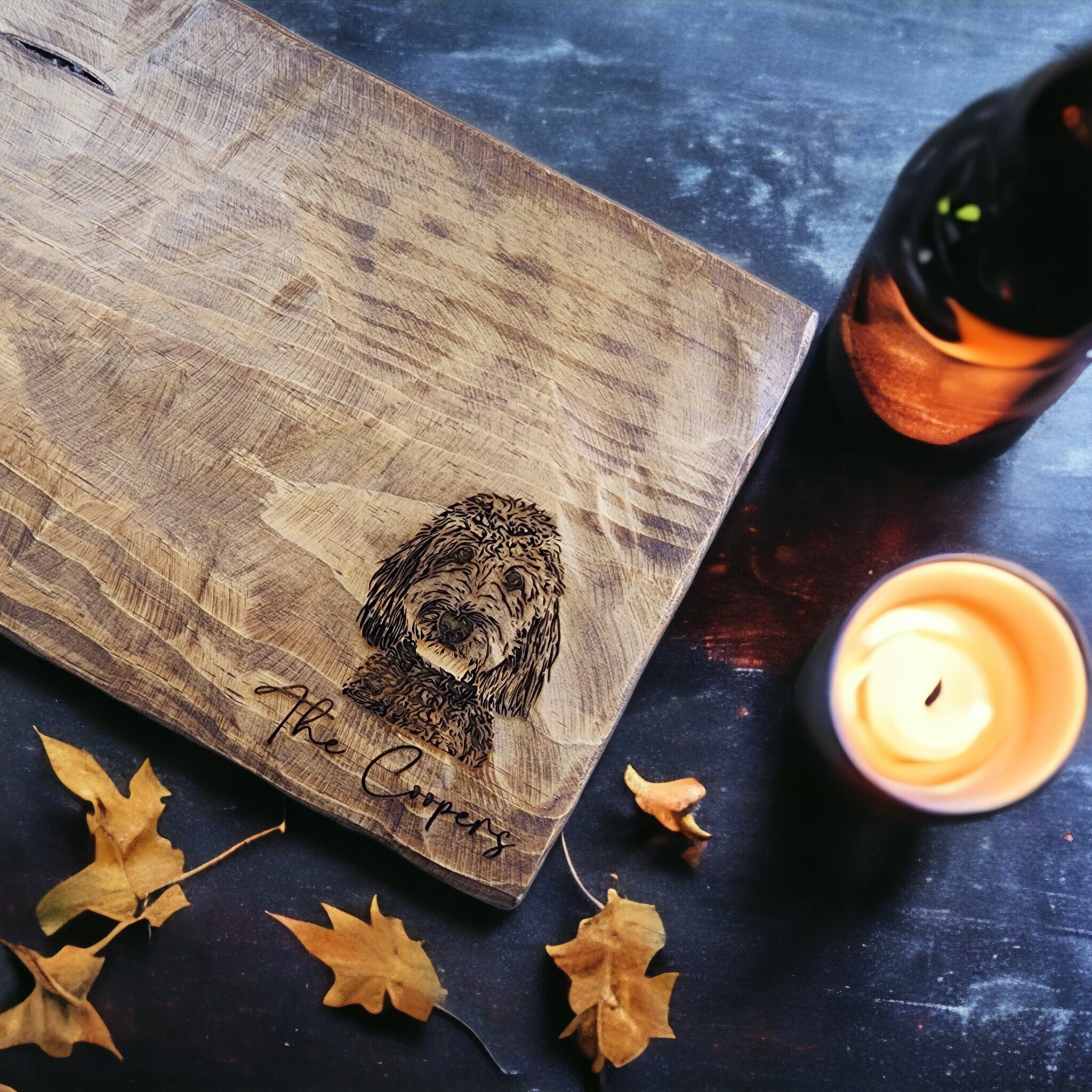 Custom Engraved Doodle Charcuterie Board Christmas Gift Unique Serving Tray Gift for Golden Doodle Dog Owners Labradoodle Puppy Lovers