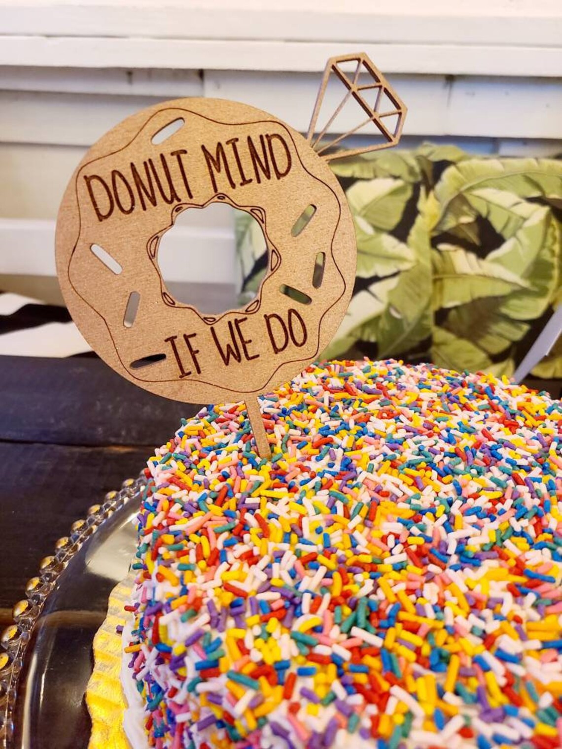 Donut Cake Topper Donut Mind If We Do Decoration Wedding Etsy