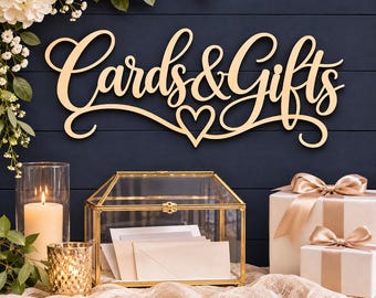 Cards and Gifts Sign: Wedding Gift Table Decor | Bridal Shower Reception Card Box