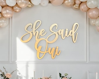 She Said Oui-bord: decoratie vrijgezellenfeest | Bruidsdouche Parijs | Bride To Be-teken