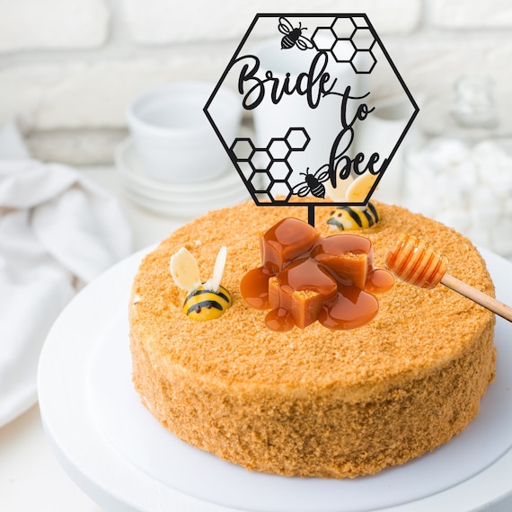 Bride to Bee Cake Topper - Engagement Party  Bridal Shower Decorations - Bee Themed Party Decor - Party Cake Bees
