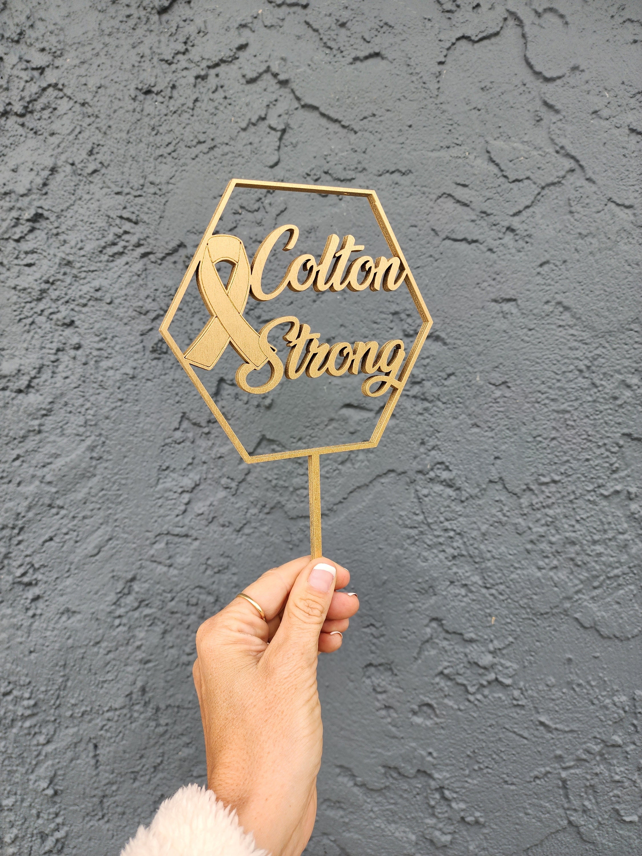 Custom Cancer Ribbon Cake Topper Cancer Awareness With Name Cancer ...