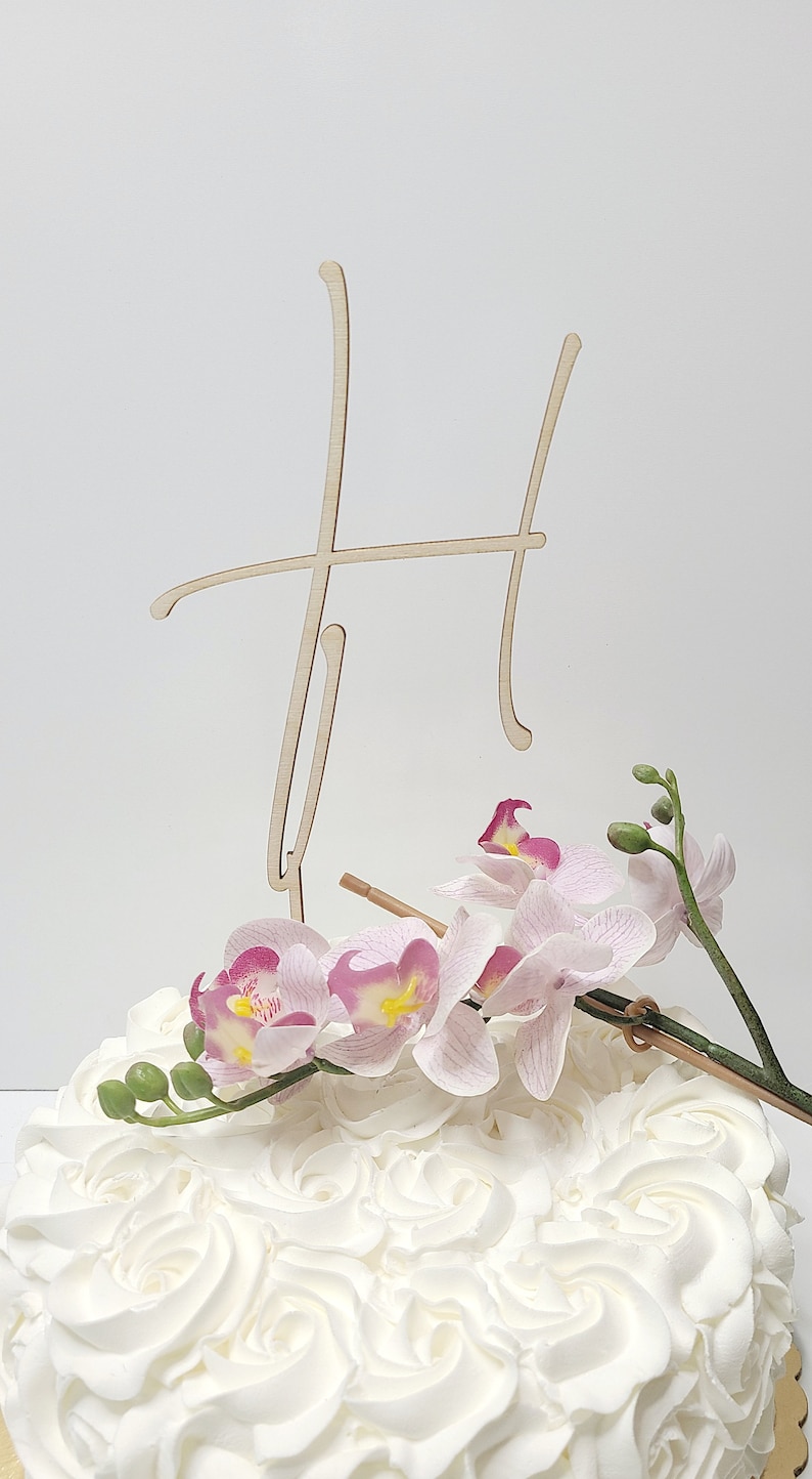 Personalized Letter Cake Topper Wooden Wedding Cake Topper Engagement ...
