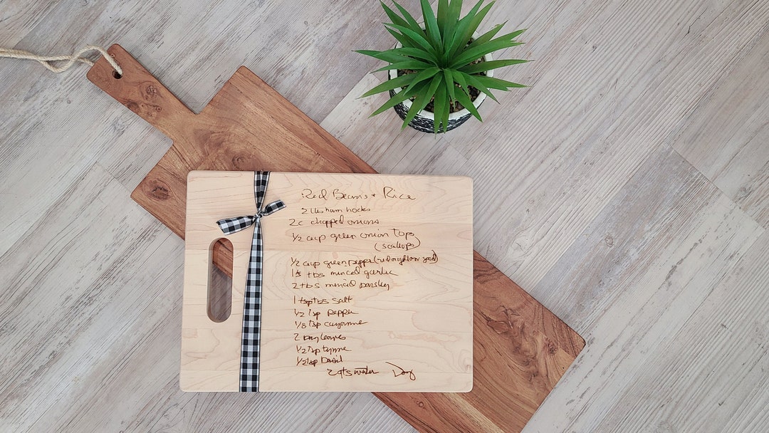 Laser Engraved Recipe Cutting Board, Cutting Board With Handwritten