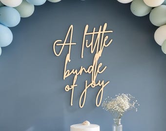 A Little Bundle of Joy Sign: Baby Shower Decor | New Baby Celebration Sign