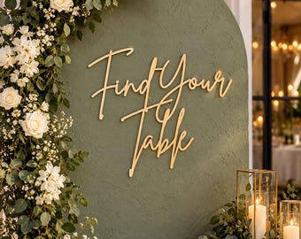 Find Your Table Wedding Sign: Reception Seating Chart Decor | Wedding Seating Display Sign