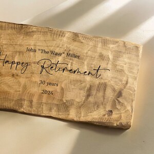 Personalized Retirement Gift Charcuterie Board Wooden Board for Retirement Gift for Teacher for Boss for Coworker Custom Retirement