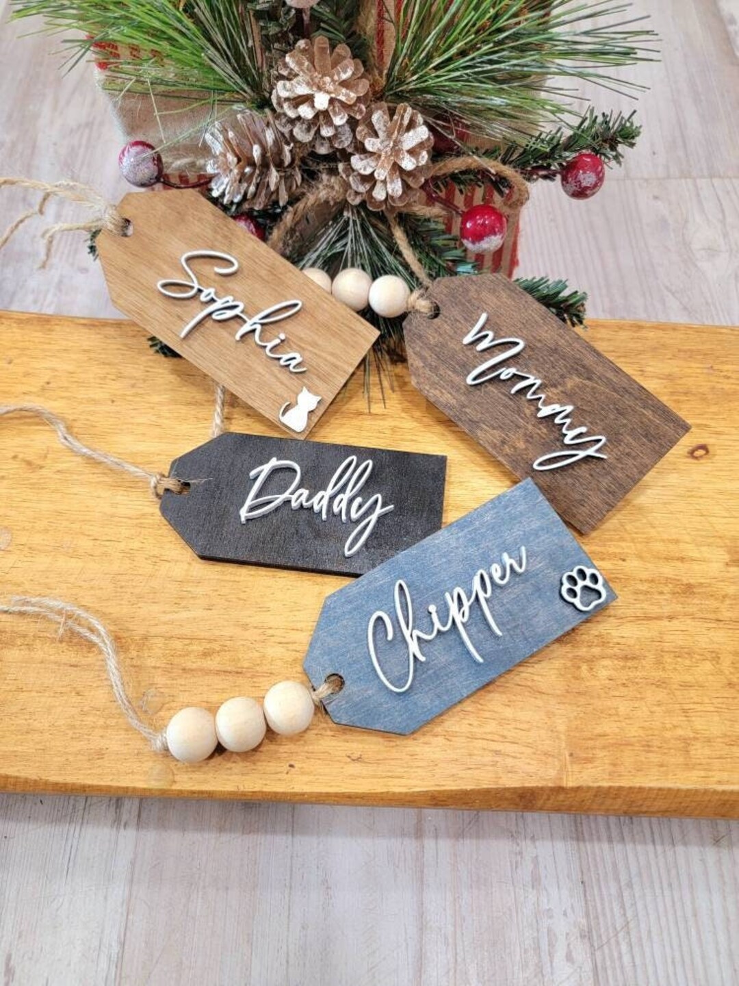 Personalized Christmas Stocking Name Tags - Janet's Craft Corner