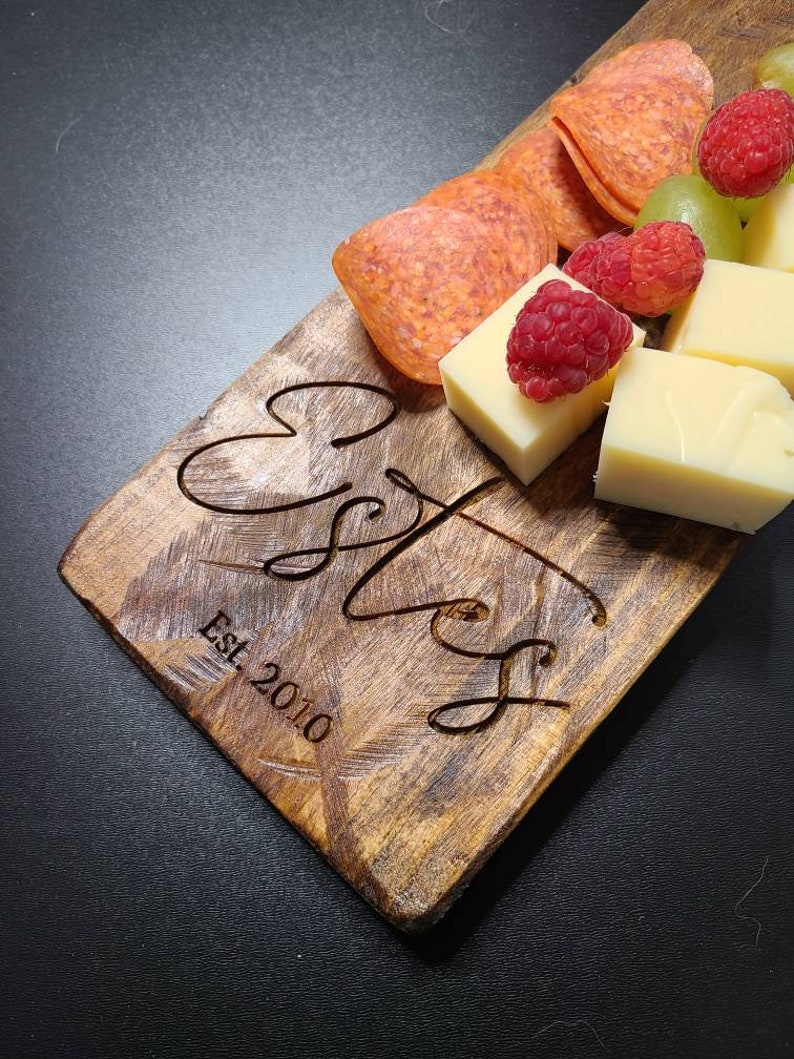 Personalized Serving Board with handle, Charcuterie Board, Monogrammed Personalized Cheese Board, Engagement Gift, Bridal Shower Gift image 8