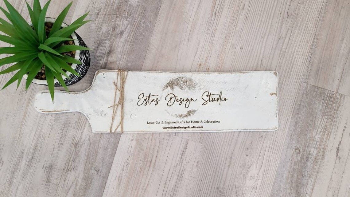 Gravur Logo Schneidebrett Antikes weißes rustikales | Etsy