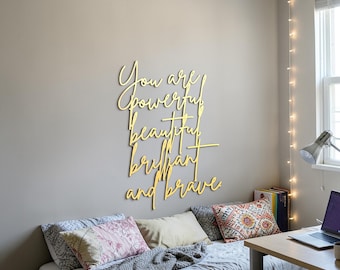 Inspirerend muurbord: positief citaat voor meisjeskamer