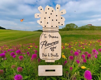 Personalized Picked for Mom Flower Vase, Handpicked Wildflowers for Mother's Day Gift, Handpicked, Gift for Mother in Law, Gift for Nana