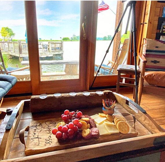 Personalized Cheese Board With Leather Handles Custom Serving Etsy