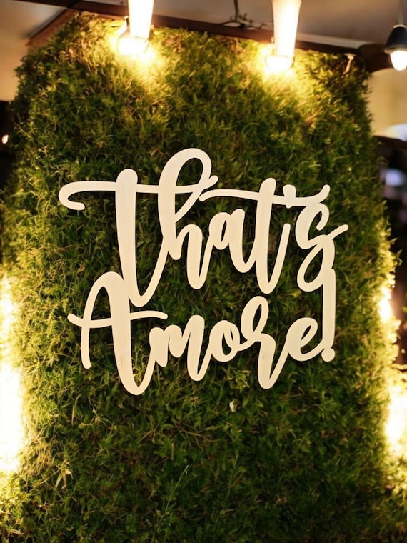 That's Amore Engagement Sign or Wedding Sign Decor  Custom Wooden Signage for Backdrop or Balloon Arch  Personalized Wall Art