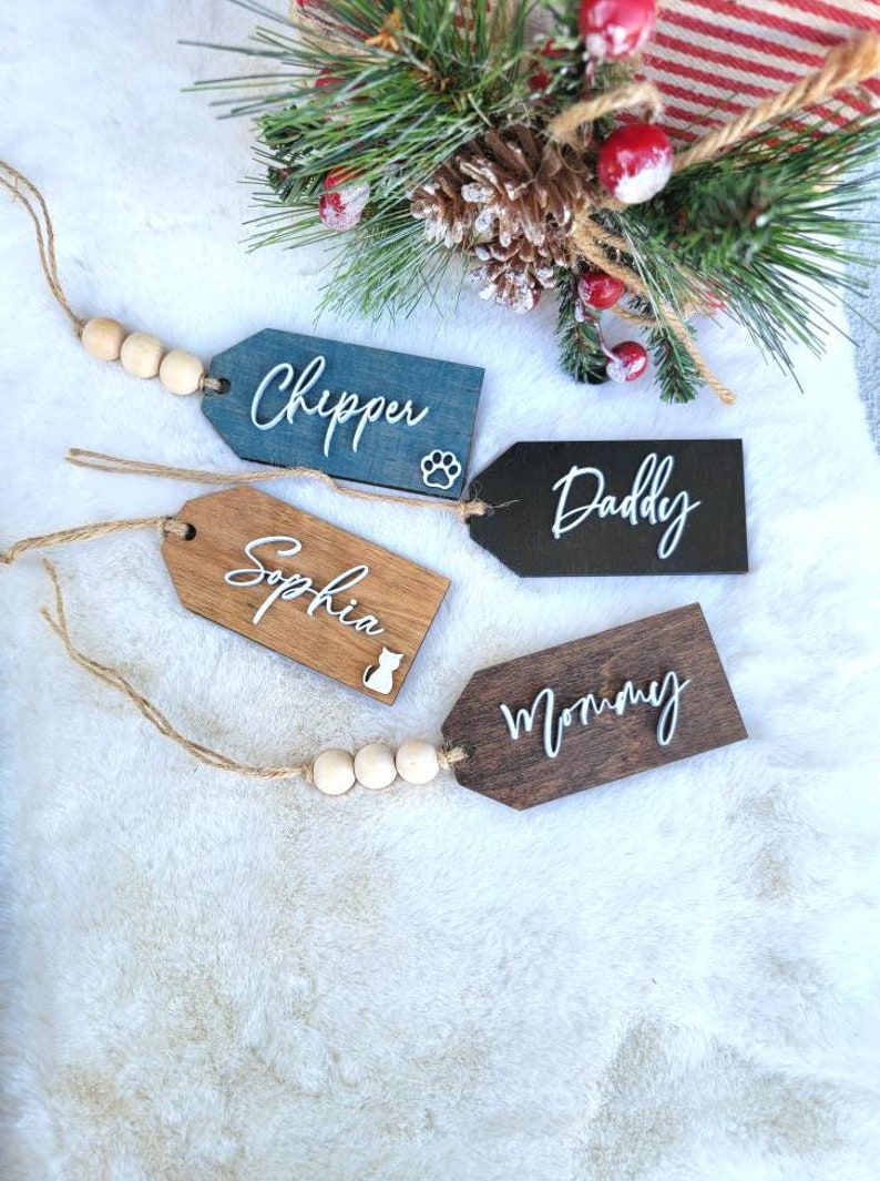 Personalized Christmas Stocking Tags, Stocking Name Tags, Wooden Gift Tags, Personalized Wooden Tags, Wooden Signs image 10