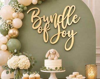 Bundle of Joy Sign: Baby Shower Decor | Gender Neutral Baby Shower Backdrop | Nursery Wall Decor