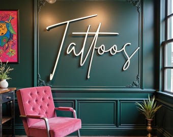 Tattoo Sign: Wooden Tattoo Shop Decor | Studio Wall Sign | Business Signage