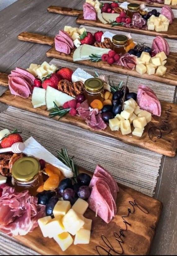Personalized Drink and Snack Caddy/ Charcuterie Board/serving Tray