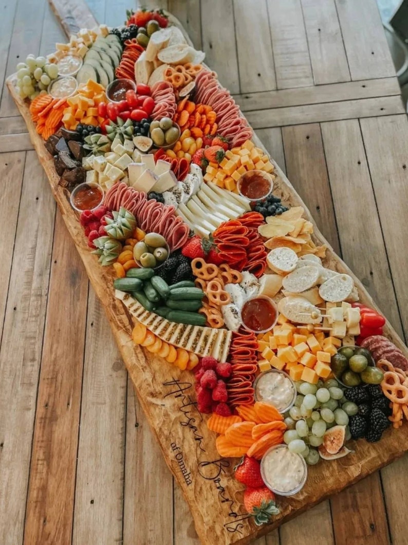 Extra Large Personalized Charcuterie Board, XXL Grazing Table Board, Meat & Cheese Board, Wedding Platter Buffet Board, Huge Appetizer Board image 6