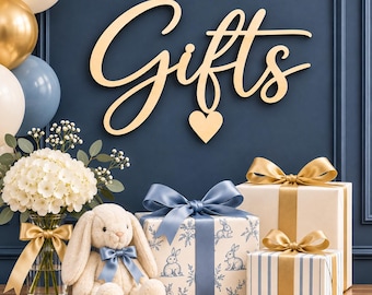 Baby Shower Gifts Sign: Wooden Gift Table Decor | Baby Shower Party Decorations