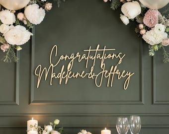 Placa de Parabéns: Decoração para Festa de Casamento | Painel de Fundo para Festa de Noivado | Placa para Festa de Noivado