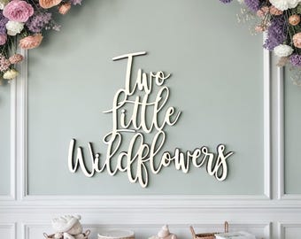 Two Little Wildflowers Sign: Twin Baby Shower Decor | Gender Reveal Party Sign