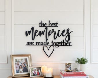 Placa "As melhores lembranças são feitas juntos": Decoração de parede para a família | Placa com citação inspiradora para a casa