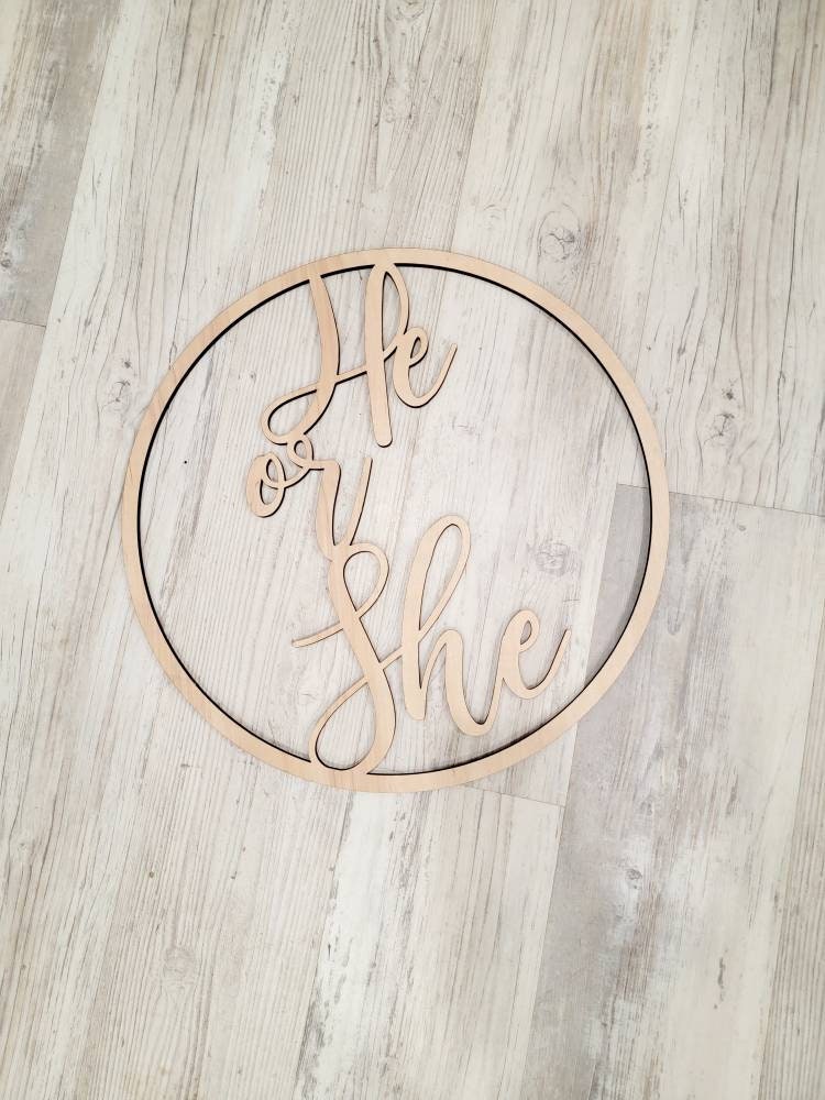 He or She Gender Reveal Baby Shower Sign Babyshower | Etsy