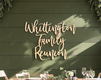 Gepersonaliseerd bord voor familiereünie: aangepast feestdecor | Achtergrond voor familiebijeenkomst | Decoratiebord Reünie