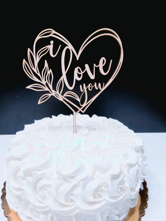 Ti amo Heart Cake Topper, Torta regalo di San Valentino, Ti amo decorazioni,  Anniversary Cake Topper, Regalo per fidanzato, Fidanzata -  Italia