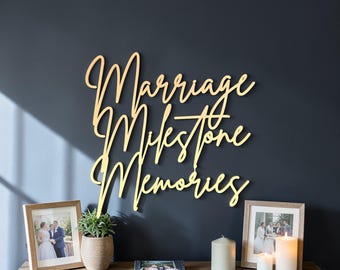 Marriage Milestones Memories-bord: bruiloftsdecor | Wandbord jubileum