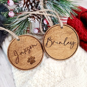 Personalized Christmas Stocking Name Tags Holiday Stockings Christmas Ornament Wooden Name Tags Personalized Wooden Tags Wooden Signs