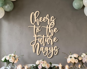 Gepersonaliseerd bord met verlovingsgejuich met achternaam: aangepast decor vrijgezellenfeest