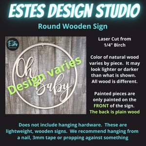 Custom Round Wooden Sign, Your Text Here Personalized Laser Cut Sign, Party Decorations, Birthday, Wedding, Babyshower, Housewarming image 2