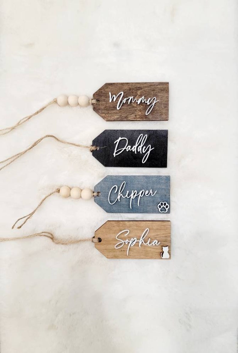 Personalized Christmas Stocking Tags, Stocking Name Tags, Wooden Gift Tags, Personalized Wooden Tags, Wooden Signs image 9