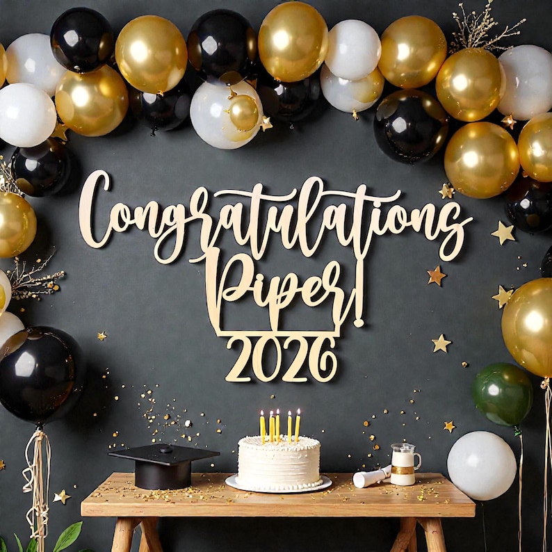 Graduation Initial Class of 2026 Custom Graduation Sign: Personalized Name Congrats Decor ...