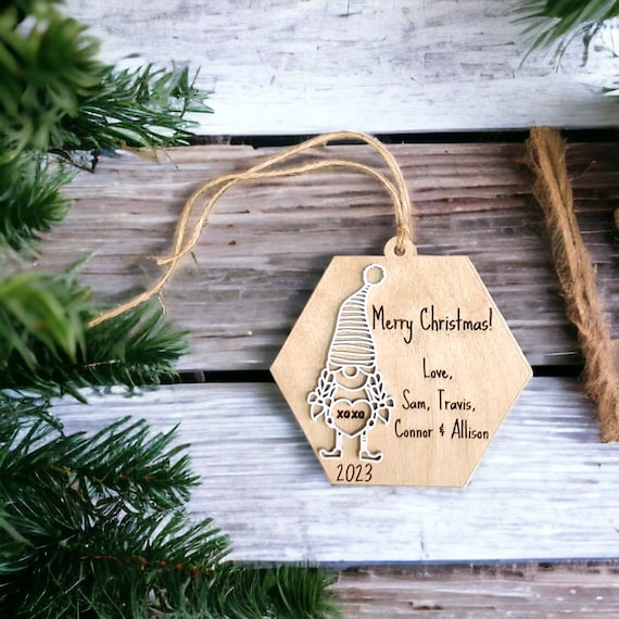 Valentine or Christmas Gnome Personalized Valentine's Gift Tag Gnome Bauble Custom Gift for Her Unique Gift for Him Elf Ornament