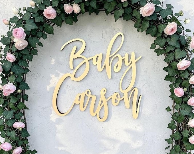 Personalized Baby Wooden Sign • Custom Name Sign • Baby Shower Decorations • Nursery Wall Art • Birthday • Wedding Keepsake Gift